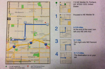 Driving Directions Printable