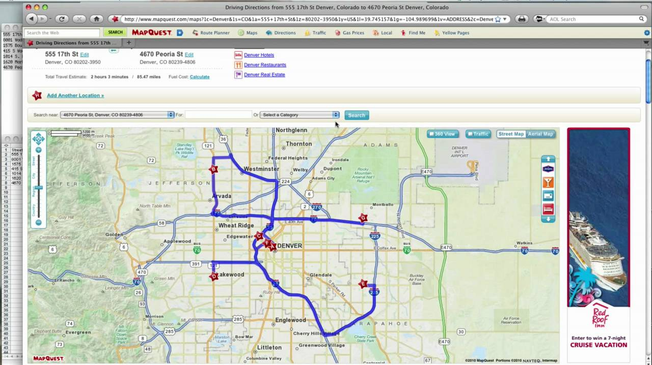 How To Mapquest Route Planner Youtube 1 