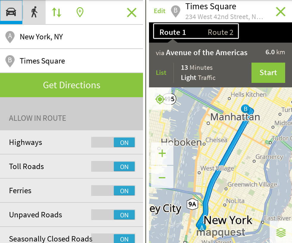 Mapquest Review Driving Directions Hotel Bookings Travel Portal 